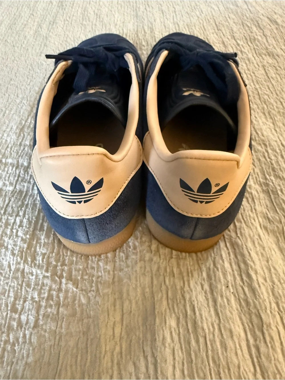 adidas Men’s Navy Suede Sneakers with Cream Accents